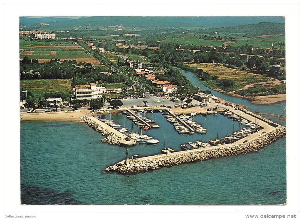 Cp, 83, La Londe, Vue Aérienne Du POrt De Miramar, Voyagée 1976 - La Londe Les Maures