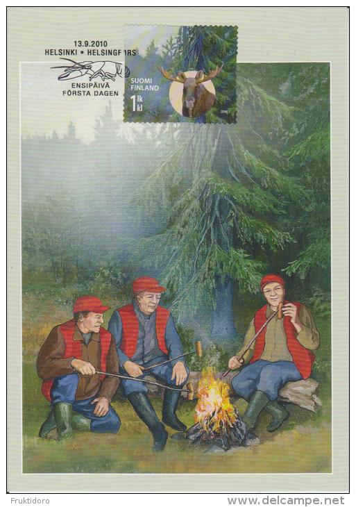 Finland Maximum Card 92 Mi 2056 - Elk - Forest - Bonfire - Sausage - 2010 - Maximum Cards & Covers