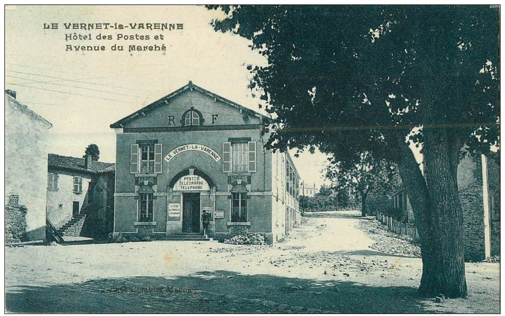 63  Le Vernet La Varenne  Hôtel Des Postes Et Avenue Du Marché - Autres & Non Classés