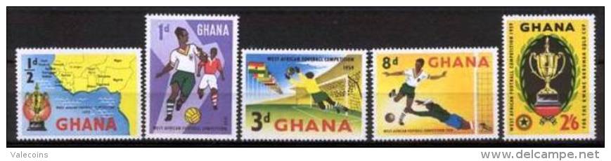 # GHANA - 1959 - Africa Football Soccer - 5 Stamps MNH - Copa Africana De Naciones