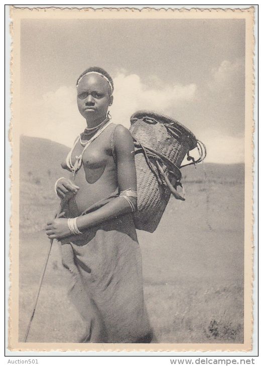 19996g CONGO - BELGE - ETHNOGRAPHIQUE - KIVU - Femme BANYA-BONGO - 15x10.5c - Seins Nus - Belgisch-Congo