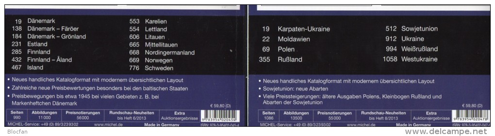 MICHEL Band 5+7 Stamps Europa Catalogue 2014 Neu 120€ Nordeuropa DK FL Est Lt N Ost-EU Moldawia Polska Russia SU Ukraine - Riviste & Cataloghi