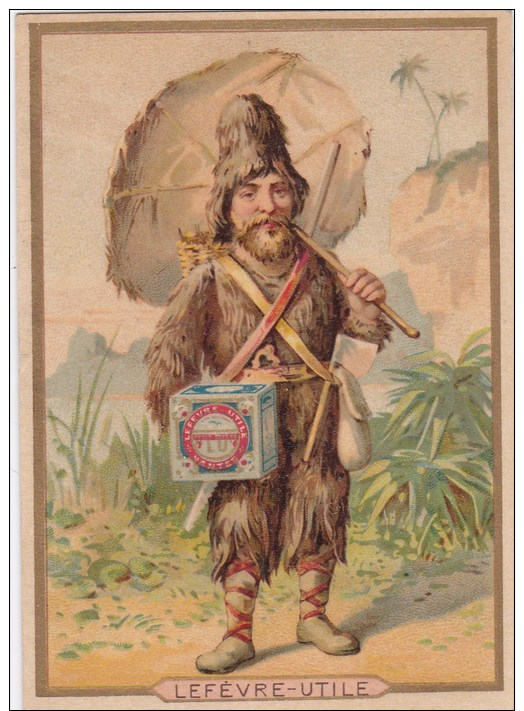 ANCIENNE IMAGE CHROMO PUB LU LEFEVRE-UTILE BEAU VISUEL ROBINSON CRUSOE ??? OU EXPLORATEUR ??? - Lu