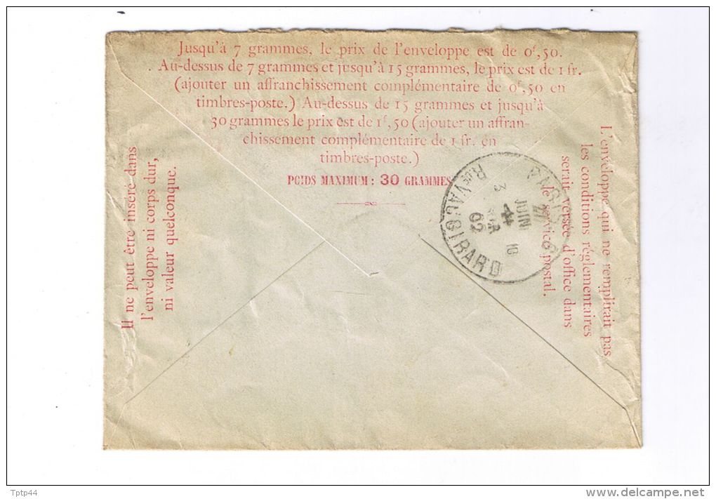 PNEUMATIQUE Taxe Réduite 30c - 27 Juin Soir 1902 - Pneumatici