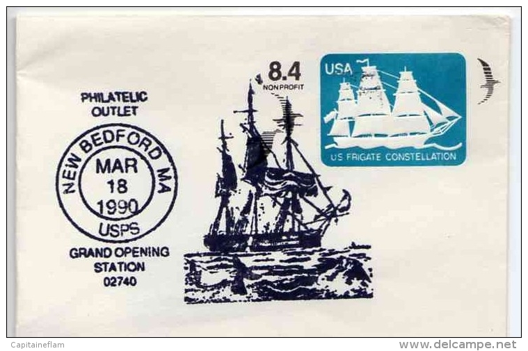 WHALE WHALING Whaler Baleine Baleinier Walfang USA Postmark Cancellation March 18 1990 - Ballenas