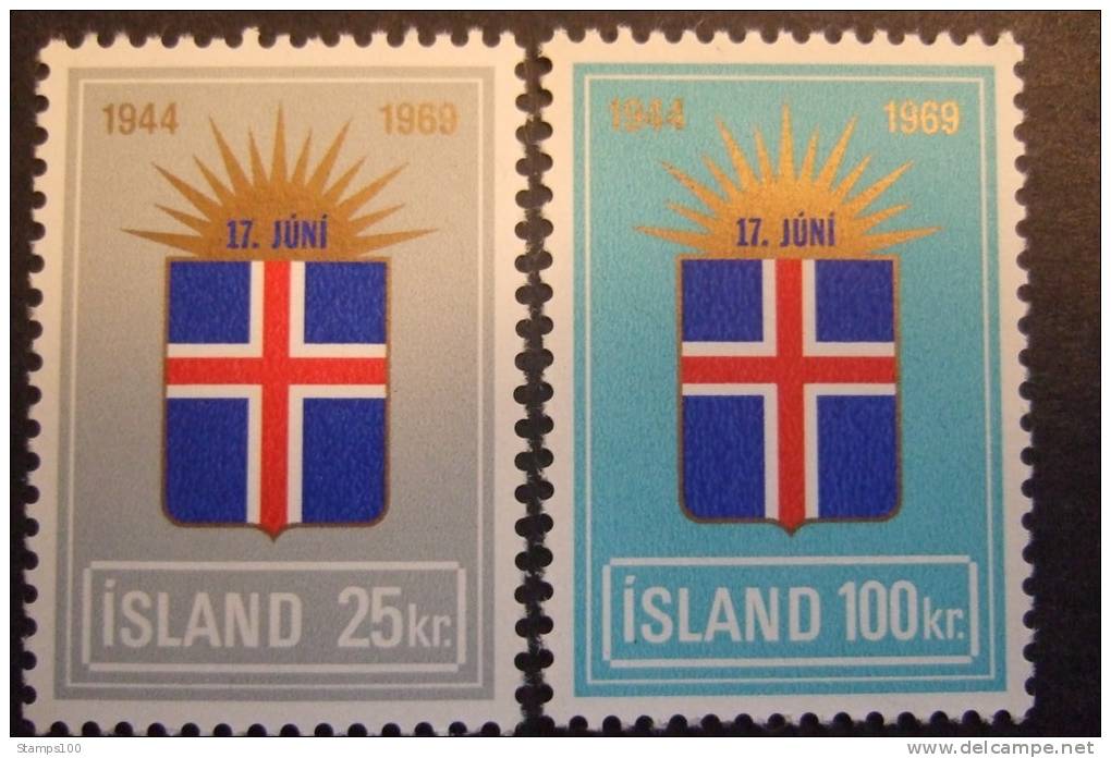 ICELAND 1969  YVERT 385/86  MICHEL 430/31   MNH**   (Q16-NVT) - Ungebraucht