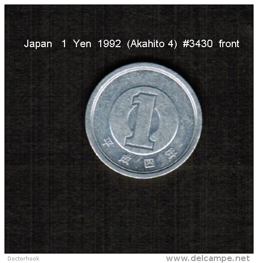 JAPAN    1  YEN   1992  (AKIHITO 4--HEISEI PERIOD)  (Y # 95.2) - Japan