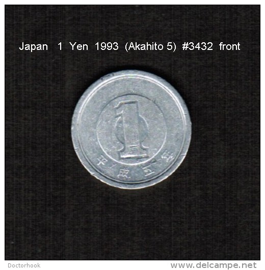 JAPAN    1  YEN   1993  (AKIHITO 5-HEISEI PERIOD)  (Y # 95.2) - Japan