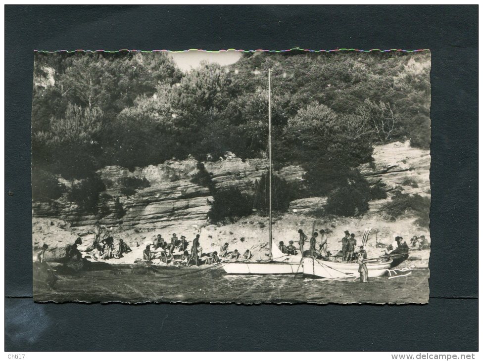 LES ILES DU LEVANT LA PLAGE DES GROTTES  LES NATURISTES  VUE GENERALE   CIRC   NON    / 1960  EDIT - Autres & Non Classés