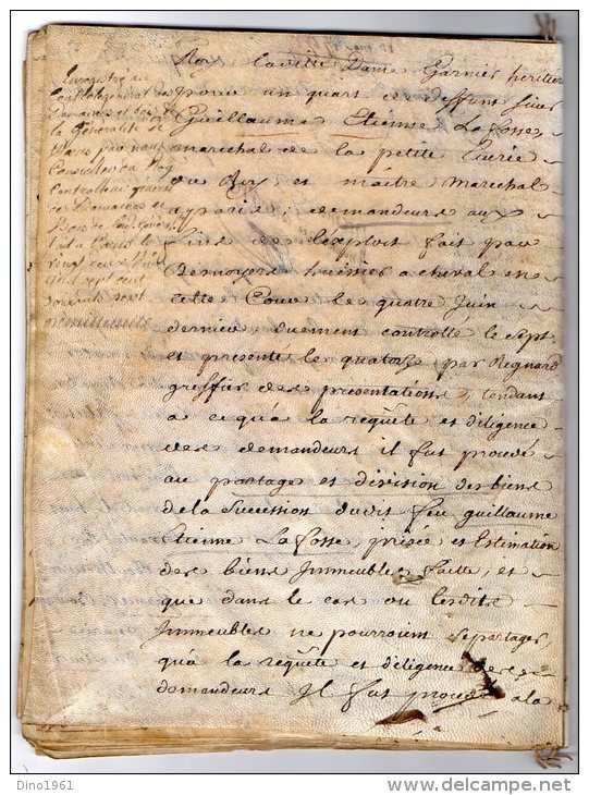 VP828 - PARIS 1767 - Acte Partage Suite Au Décès De E .G. De LA FOSSE Maréchal De La Petite écurie Du Roi à PARIS - Seals Of Generality