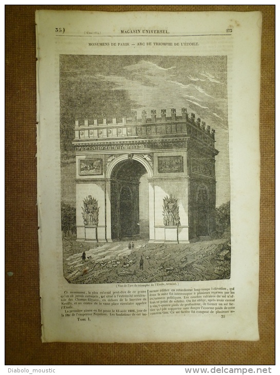 29 Mai 1834 MAGASIN UNIVERSEL : L' Arc De Triomphe ; La Végétation Du Globe ;Cathédrale De Cantorbéry; - 1800 - 1849