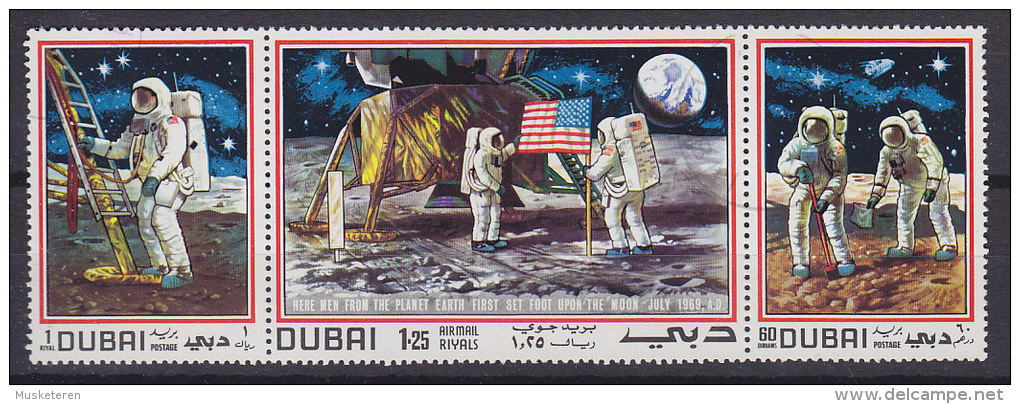 Dubai 1969 Mi. 362-64    Erstebemannte Mondlandung - Apollo 11, 3-Stripe Dreierstreife Used !! - Dubai