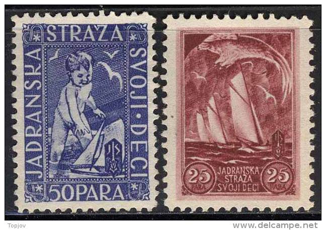 YUGOSLAVIA - JUGOSLAVIA - For CHILD Label  - JADRANSKA STRAŽA  - SET 2 V - MLH/MNH - Unused Stamps