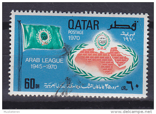 Qatar 1970 Mi. 410     60 D Arabische Liga Flag Flagge - Qatar