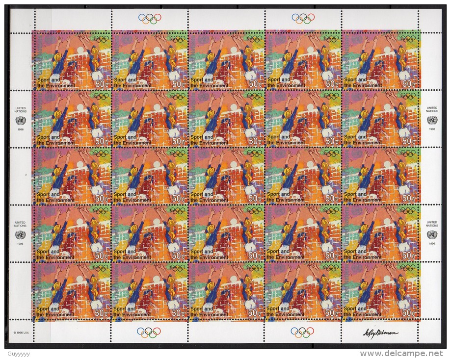 Nations Unies (New-York) - 1996 - Yvert N° 704 & 705 ** - Sport Et Environnement, Feuilles Entières - Unused Stamps