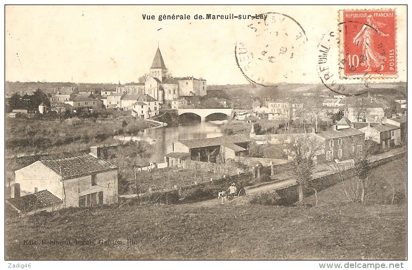 MAREUIL SUR LAY - VUE GENERALE - CARTE PEU COURANTE - Mareuil Sur Lay Dissais