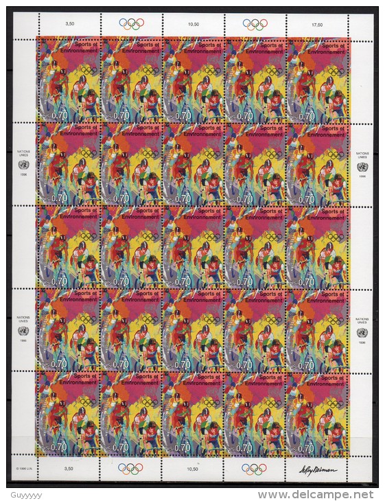 Nations Unies (Genève) - 1996 - Yvert N° 317 & 318 ** - Sport Et Environnement, Feuilles Entières - Unused Stamps