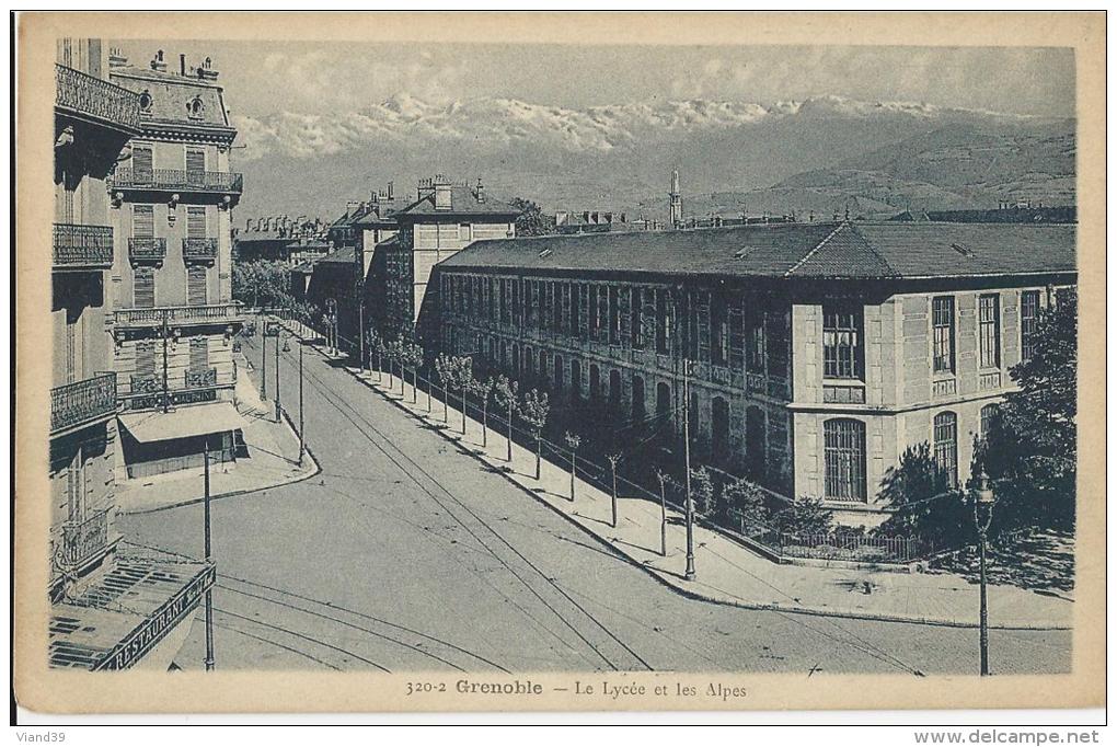 Grenoble  -  Le Lycée Et Les Alpes  - Carte Datée Du 12 Juin 1945 - Grenoble