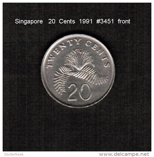 SINGAPORE    20  CENTS   1991  (KM # 52) - Singapour