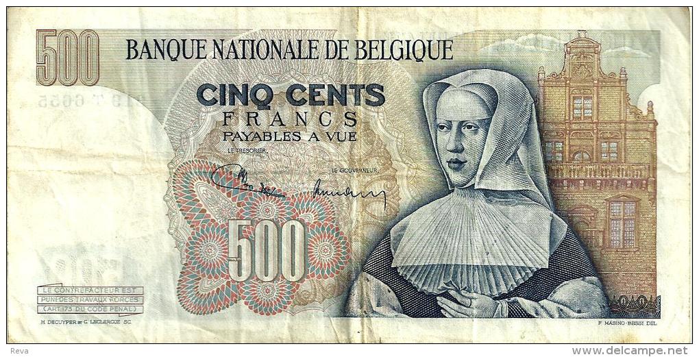 BELGIUM 500 FRANCS GREEN MAN FRONT WOMAN BACK SIGN 3-8(?)DATED 05-03-1971 P135 VF READ DESCRIPTION - 500 Francs