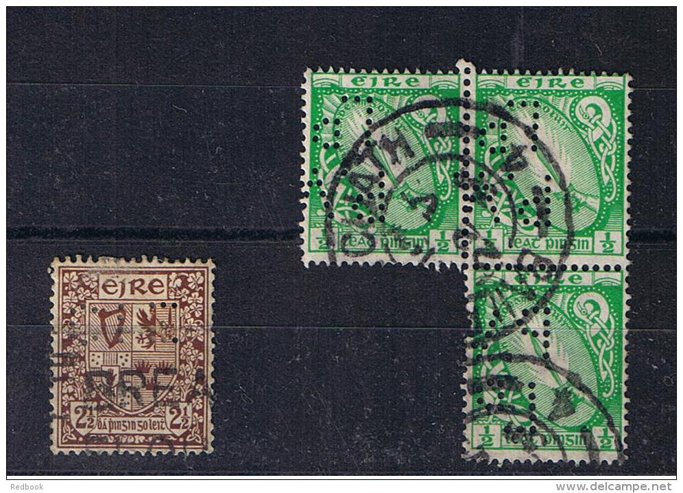 RB 959 - 4 Ireland Eire Perfin Stamps - Other & Unclassified