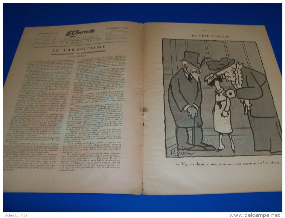 LA CHARRETTE CHARRIE. N° 6 Du 1/10/1922. Aujourd´hui : Les Parasites. Dessins De R. Guérin. Journal Humoristique ! - Autres & Non Classés