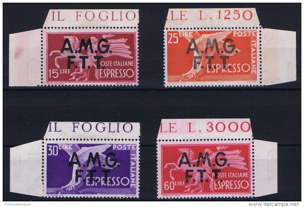 Italy  AMG FTT, Sa Espresso  1-4 , M 24-27 MNH/**, Signiert / Signed / Approvato Müller - Basel,hinged At Border - Mint/hinged