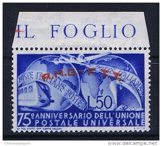 Italy  AMG FTT, Sa 40 , Mi 64 MNH/**, Hinged At Border - Mint/hinged