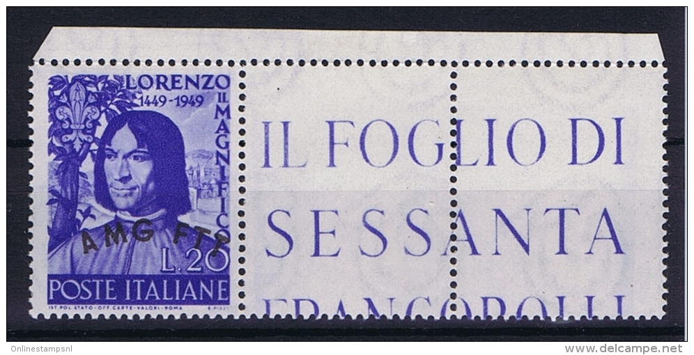 Italy  AMG FTT, Sa 49 , Mi 74 MNH/** - Nuevos