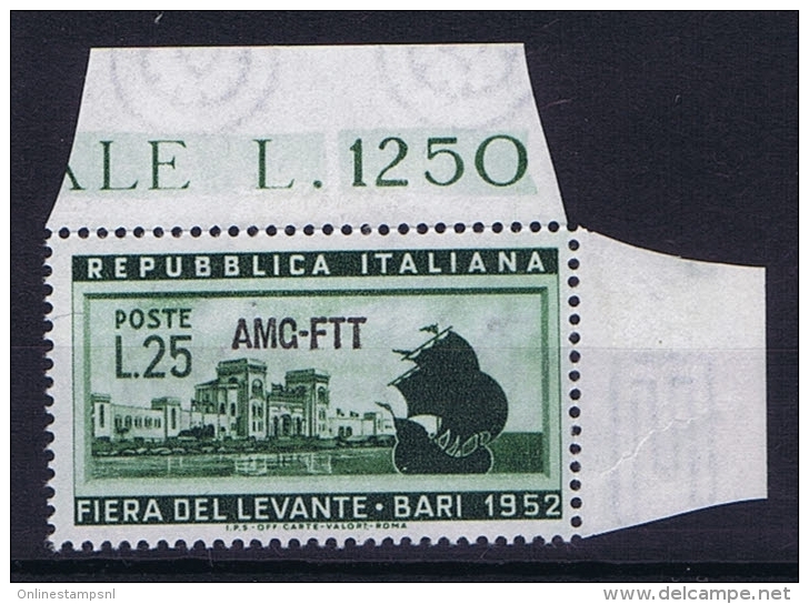 Italy  AMG FTT,Sa 153, Mi 184, MNH/** Signiert / Signed / Approvato Müller &ndash; Basel Hinged At Label - Mint/hinged