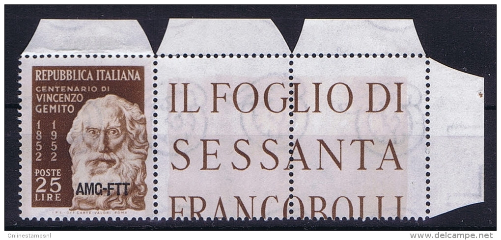 Italy  AMG FTT,Sa 162, Mi 192, MNH/**,hinged At Border - Neufs