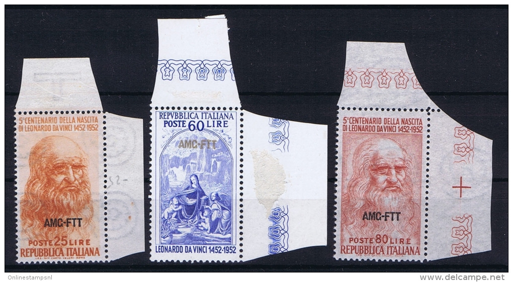 Italy  AMG FTT,Sa 144-46, Mi 194-195, MNH/** Signiert / Signed / Approvato Müller &ndash; Basel Hinged At Label - Ongebruikt