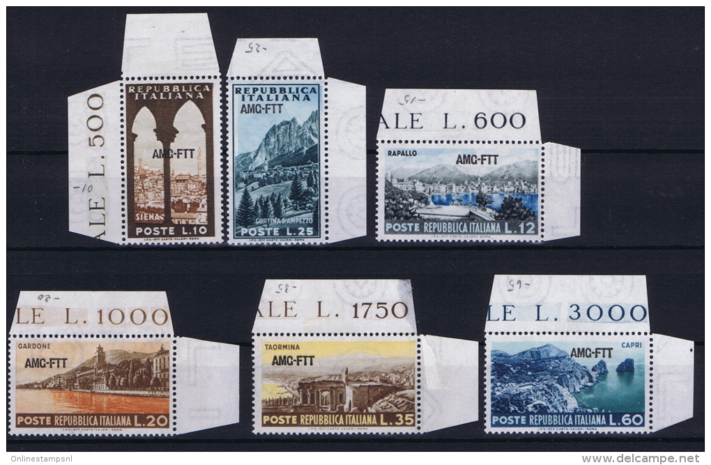 Italy  AMG FTT,Sa 188-193, Mi 220-225, MNH/** Signiert / Signed / Approvato Müller &ndash; Basel Hinged At Label - Ungebraucht