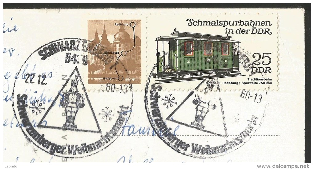 SCHWARZENBER SACHSEN Erzgebirge Stempel Weihnachtsmarkt DDR Briefmarken 1980 - Schwarzenberg (Erzgeb.)