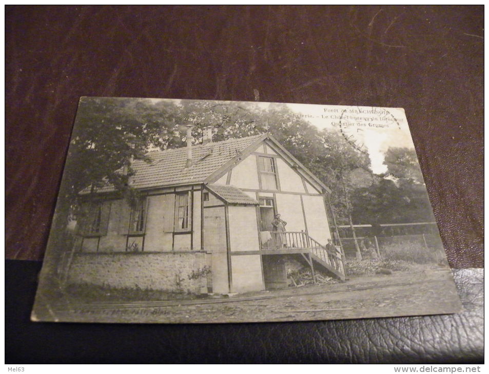 A35.CPA.41 (LOIR ET CHER).Forêt De MARCHENOIR.Scierie.Le Chalet Bureau....rare Beau Plan Animé.écrite & Voyagée 1914 - Marchenoir