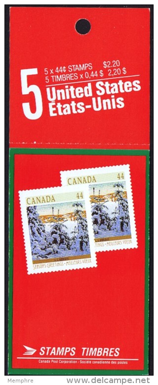 1989  Christmas Issue Winter Landscape - Noël Paysage D'hiver  BK 108   Sc 1257   Sealed - Carnet Fermé - Full Booklets