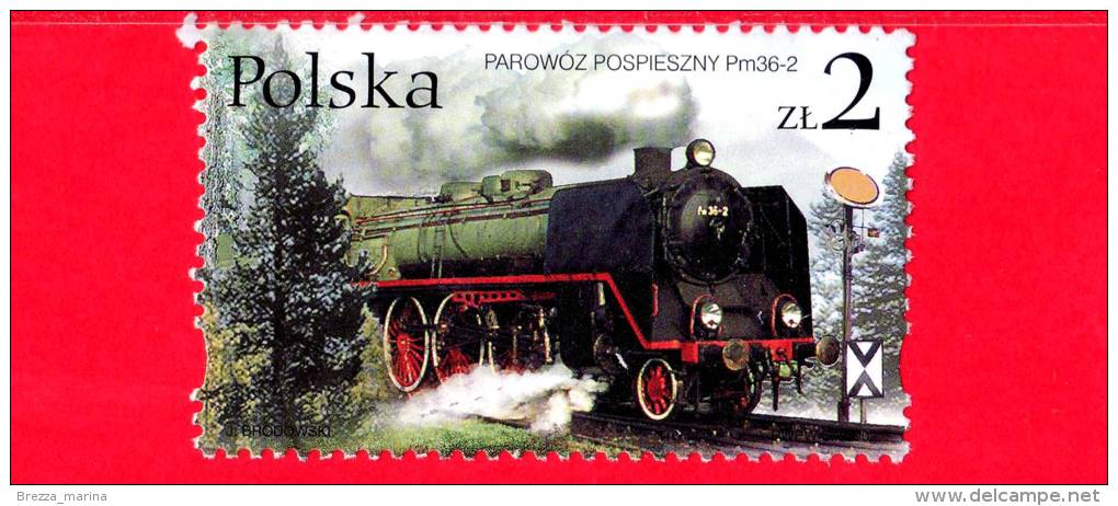 POLONIA - 2002 - Treni -  Locomotive A Vapore - Pm36-2 -  2 - Oblitérés