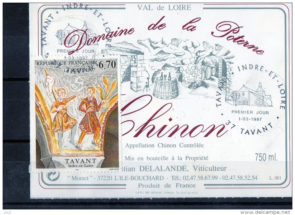 VIN ET PHILATELIE - (Etiquettes Légèrement Collées Sur Page D´expo) - Postzegels