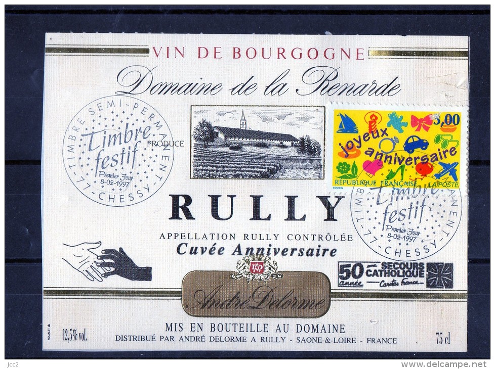 VIN ET PHILATELIE - (Etiquettes Légèrement Collées Sur Page D´expo) - Stamps