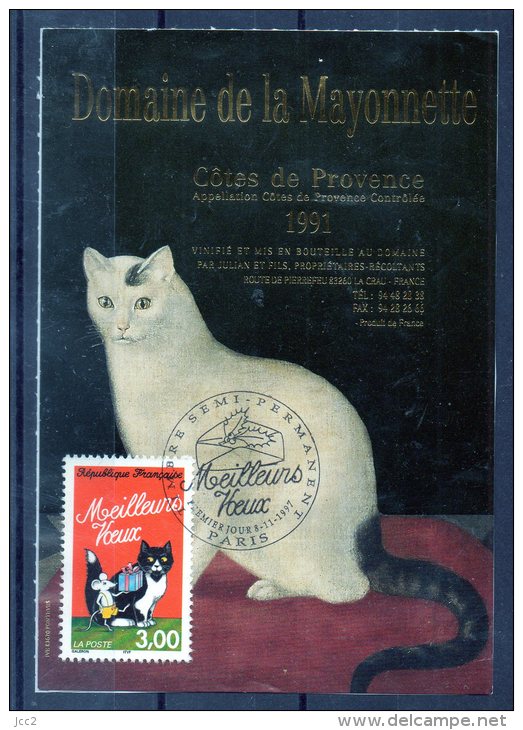 VIN ET PHILATELIE - (Etiquettes Légèrement Collées Sur Page D´expo) - Briefmarken