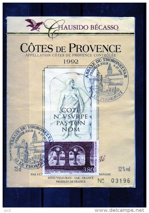 VIN ET PHILATELIE - (Etiquettes Légèrement Collées Sur Page D´expo) - Stamps