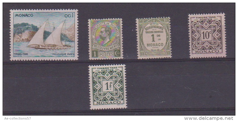 MONACO    // Lot De 5 Timbres Taxe - Collections, Lots & Series