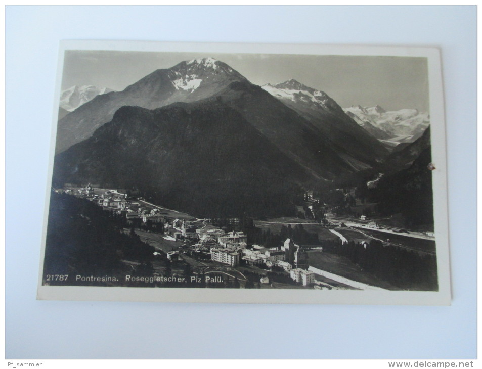 AK Schweiz 1925 Pontresina Roseggletscher, Piz Palü Echt Gelaufen Ordentlicher Zustand! - Pontresina