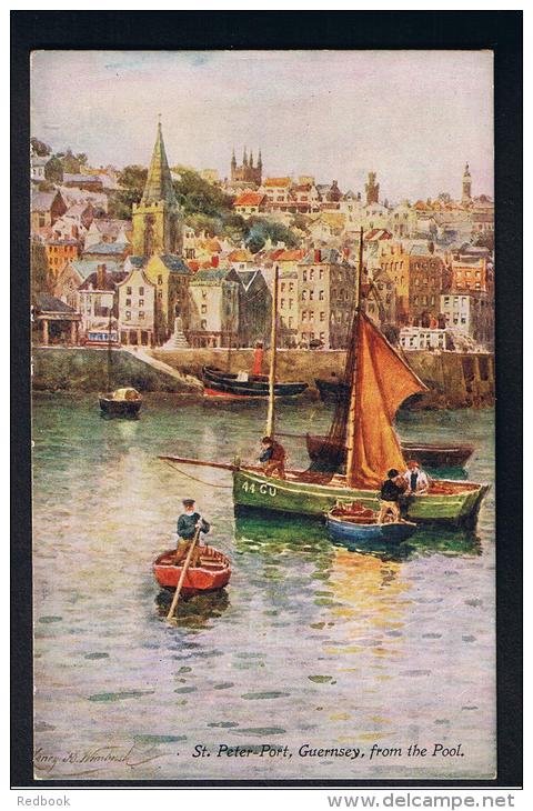 RB 960 - Early Postcard - St Peter Port From The Pool With Fishing Boat - Guernsey Channel Islands - Guernsey