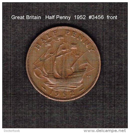 GREAT BRITAIN    1/2  PENNY   1952  (KM # 868) - C. 1/2 Penny