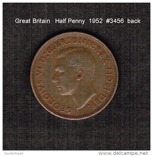 GREAT BRITAIN    1/2  PENNY   1952  (KM # 868) - C. 1/2 Penny