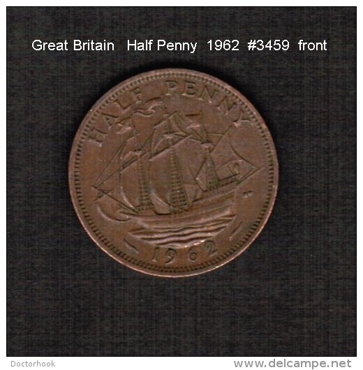 GREAT BRITAIN    1/2  PENNY   1962  (KM # 896) - C. 1/2 Penny