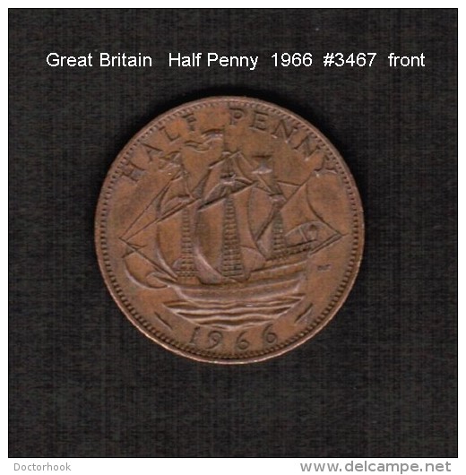 GREAT BRITAIN    1/2  PENNY   1966  (KM # 896) - C. 1/2 Penny