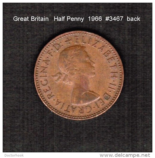 GREAT BRITAIN    1/2  PENNY   1966  (KM # 896) - C. 1/2 Penny