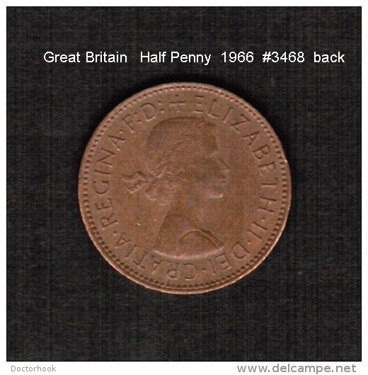 GREAT BRITAIN    1/2  PENNY   1966  (KM # 896) - C. 1/2 Penny